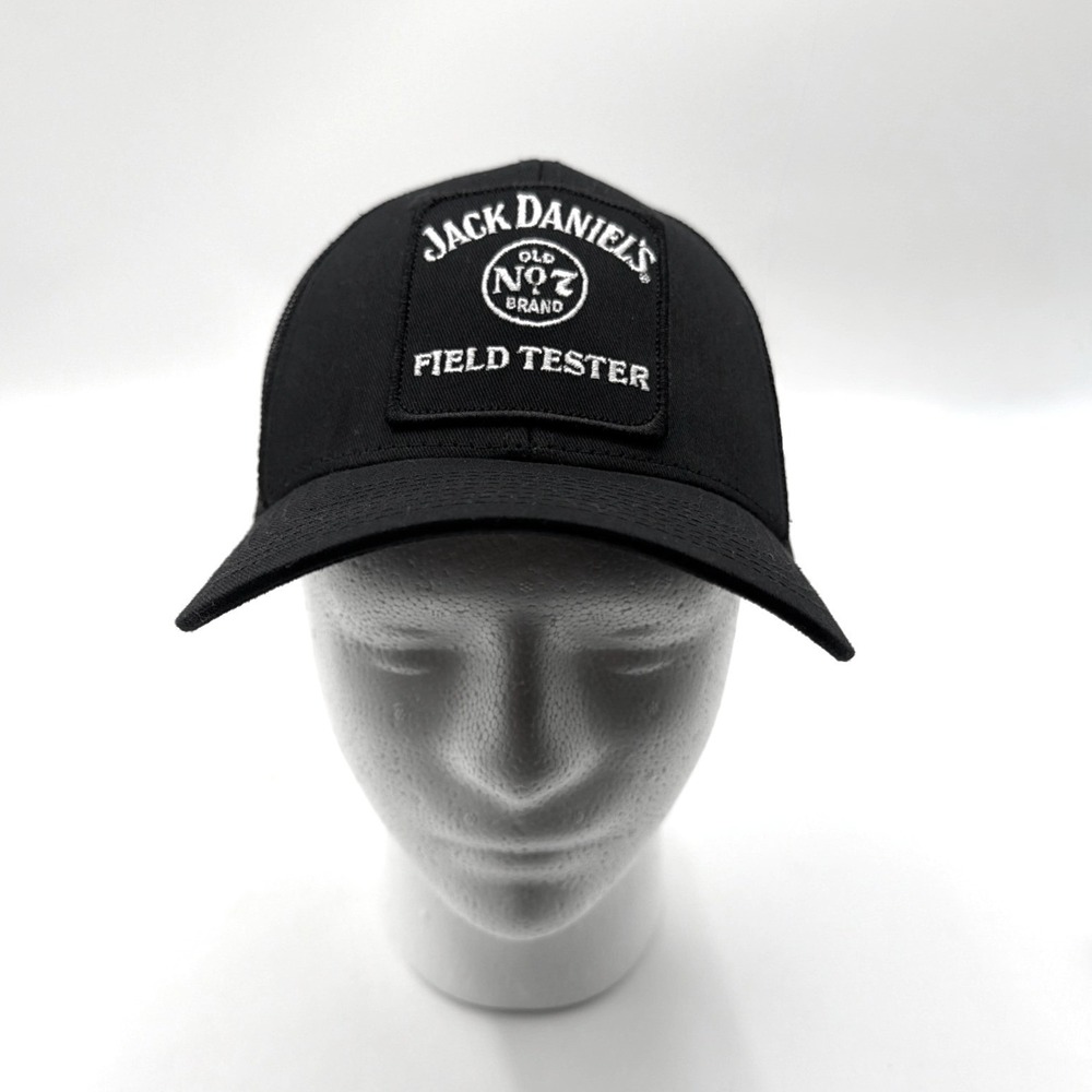 Jack Daniels Old No‎ 7 Field Tester Black Trucker Hat Snapback Mesh Cap Mens - Picture 2 of 5